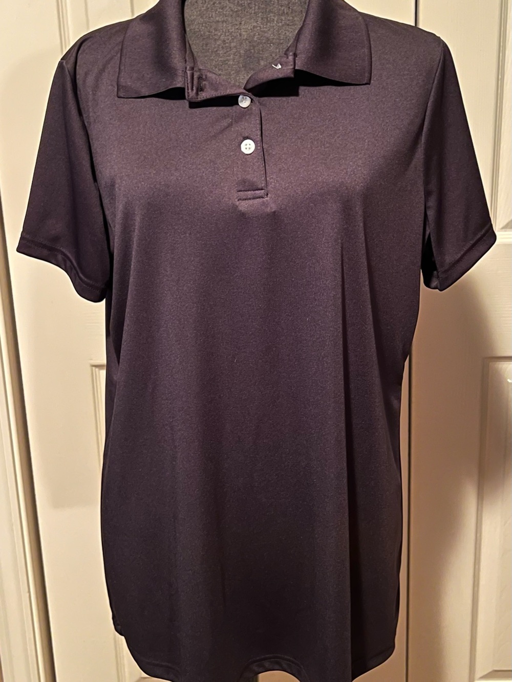 NWOT Women’s XL Hanes Cool Dri material black polo shirt